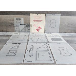 Georgia Bonesteel's Spinning Spools Template Storage Bag + 9 Quilt Templates #50